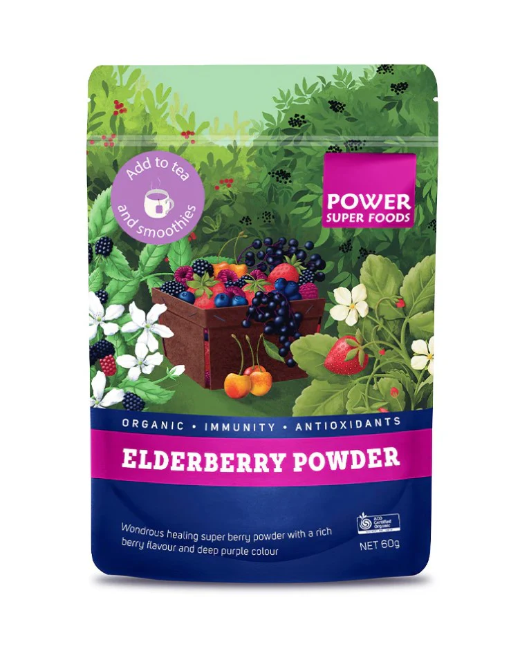 Power Super Foods Elderberry Powder Certified Organic 60g