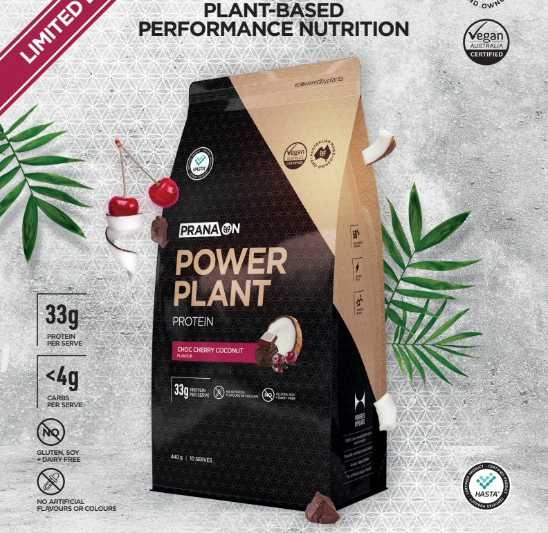 Prana On Power Plant Protein Choc Cherry Coconut 440g - Image 2
