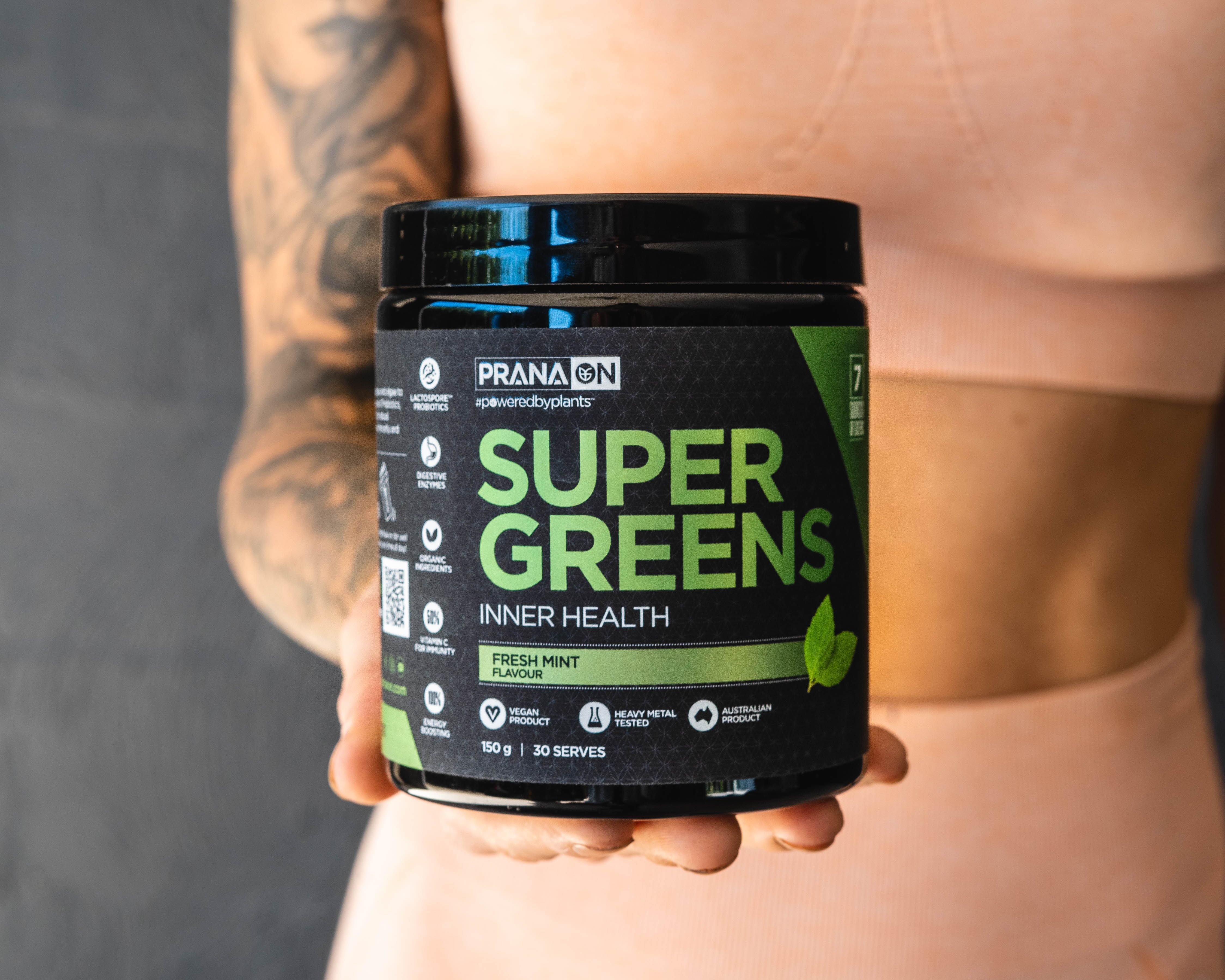 Prana On Super Greens Fresh Mint 150g - Image 4