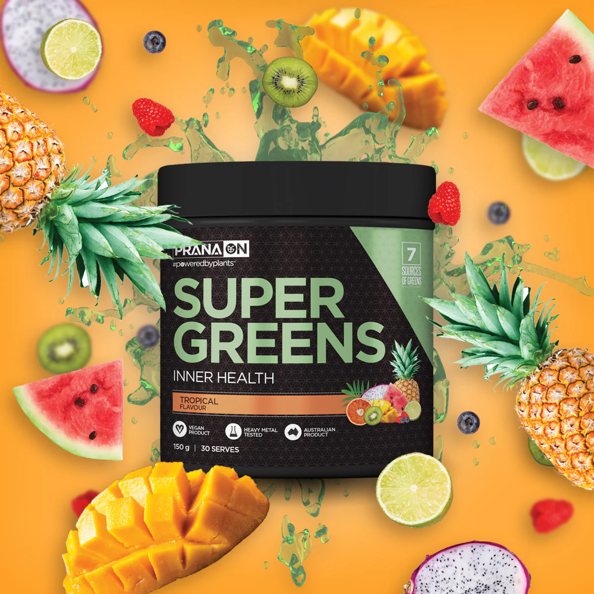 Prana On Super Greens Tropical 150g - Image 3