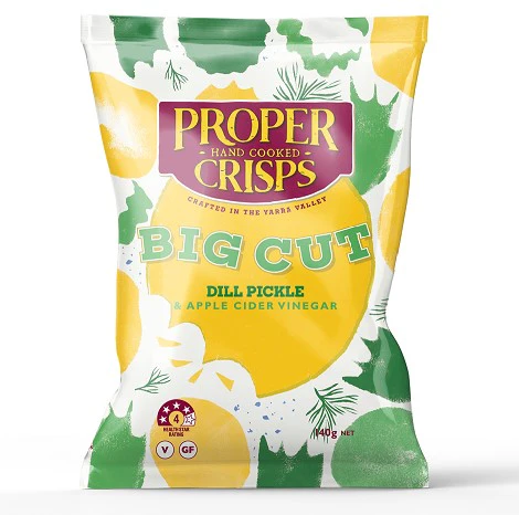 Proper Crisps Big Cut Dill Pickle 140g Box of 12