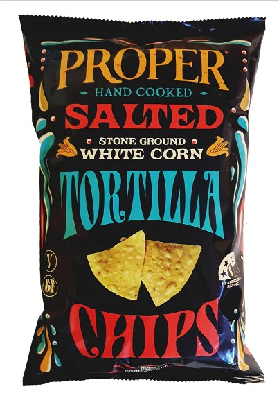Proper Crisps Tortilla Chips Salted 150g Box of 12