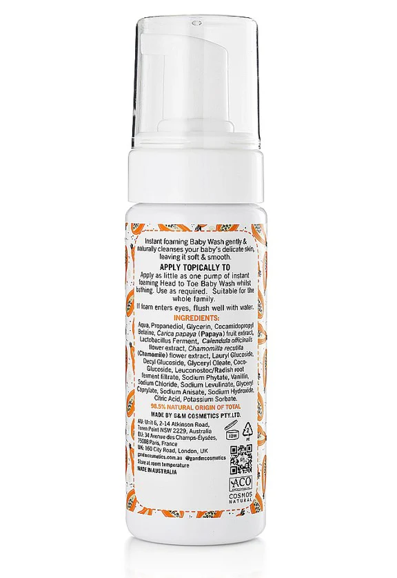 P'URE Papayacare Baby Head to Toe Wash 150ml - Image 3