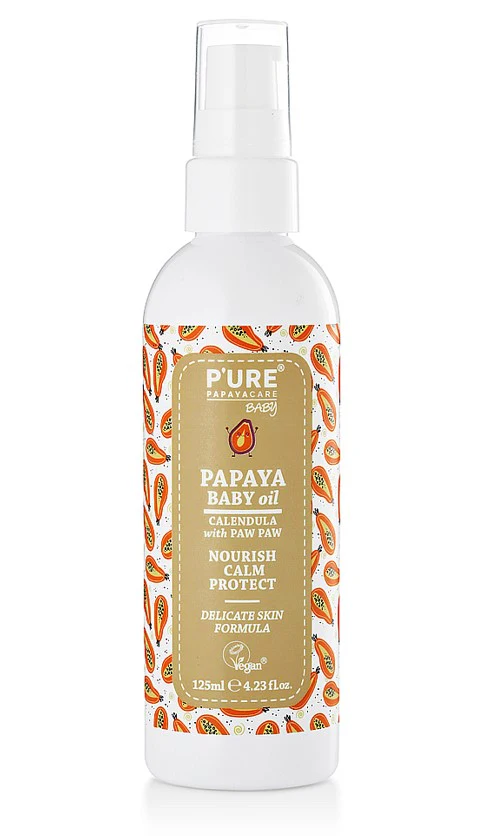 P'URE Papayacare Papaya Baby Oil 125ml - Image 2