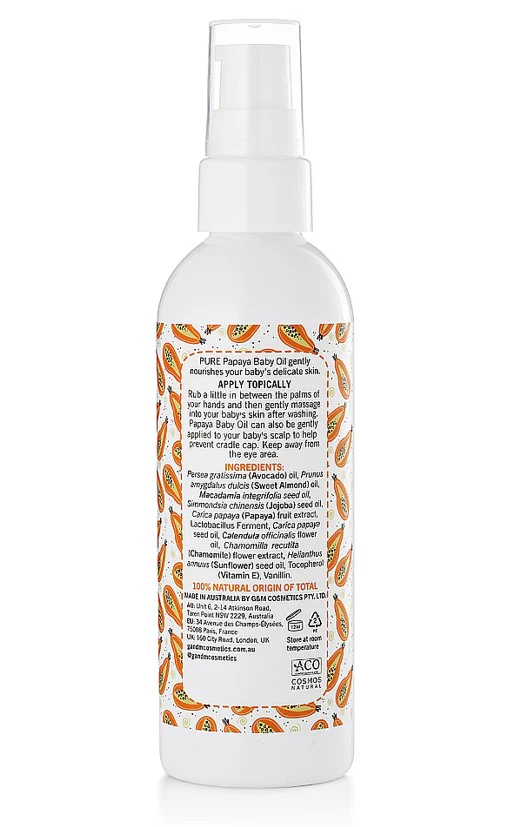 P'URE Papayacare Papaya Baby Oil 125ml - Image 3