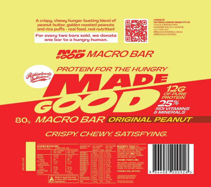 Ridiculously Delicious Made Good Macro Bar 80g - Box of 12 - Image 3