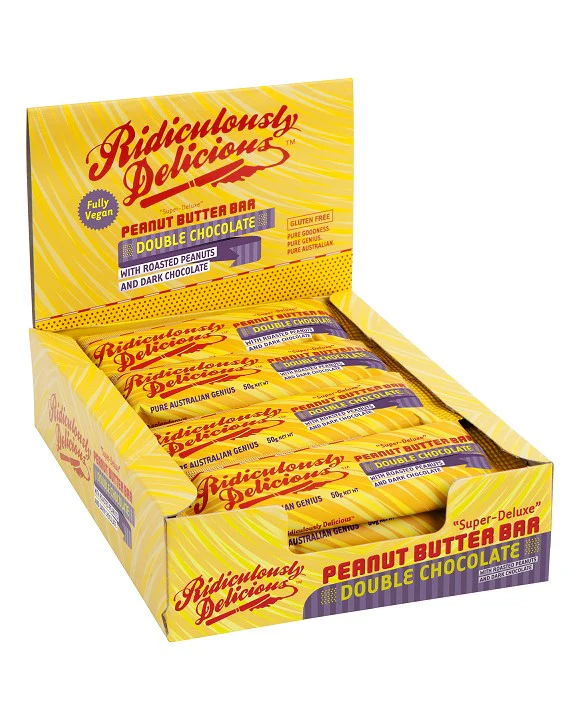 Ridiculously Delicious Peanut Butter Bar Double Chocolate 50g - Box of 12