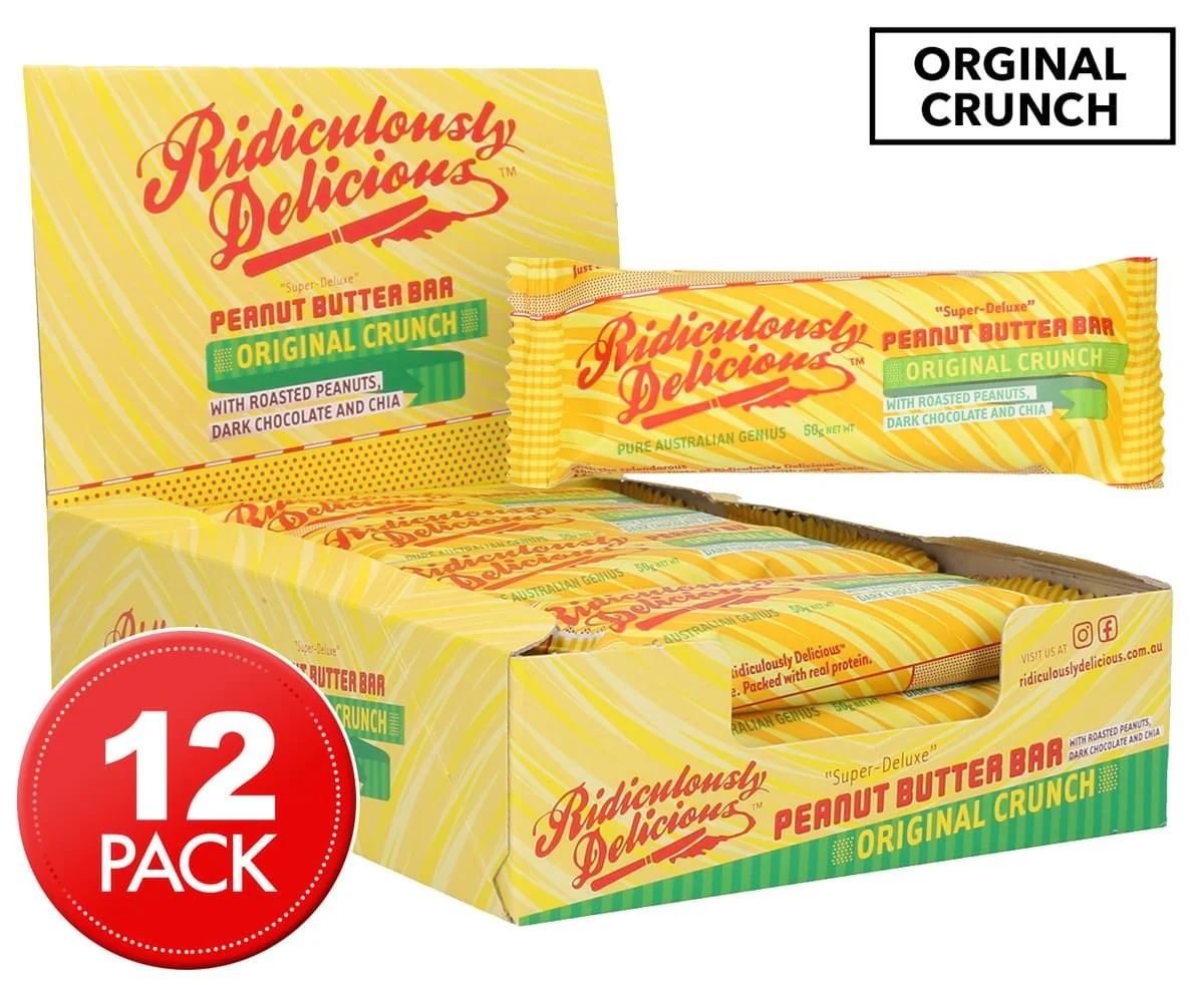 Ridiculously Delicious Peanut Butter Bar Original Crunch 50g - Box of 12