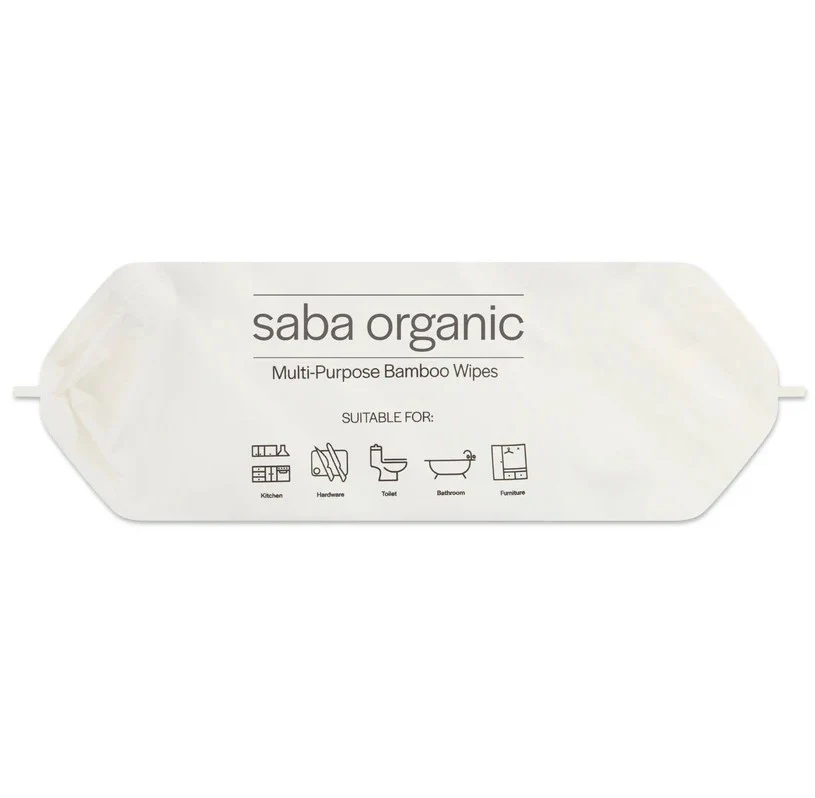 Saba Organic Bamboo Multi-purpose Wipes 120pk - Image 3