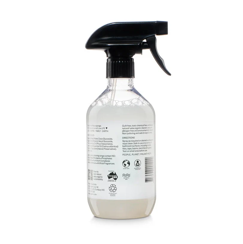 Saba Organic Bathroom Cleaning Spray Alpine Forest 500ml - Image 2