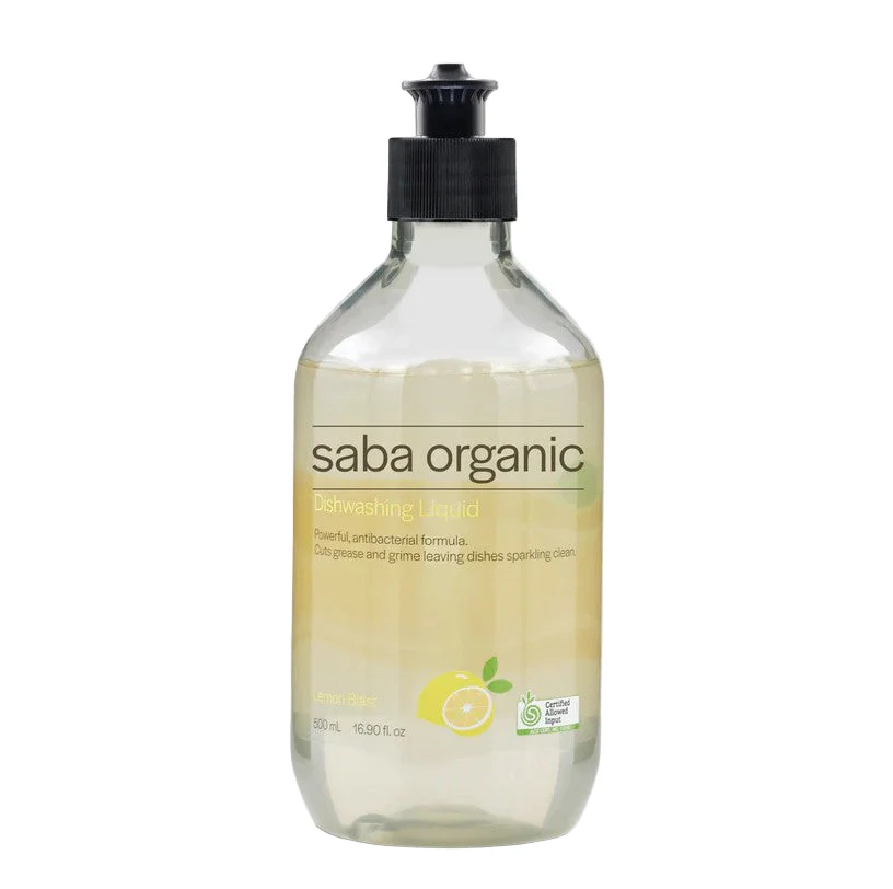 Saba Organic Dishwashing Liquid Lemon Blast 500ml