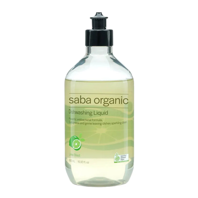 Saba Organic Dishwashing Liquid Lime Blast 500ml