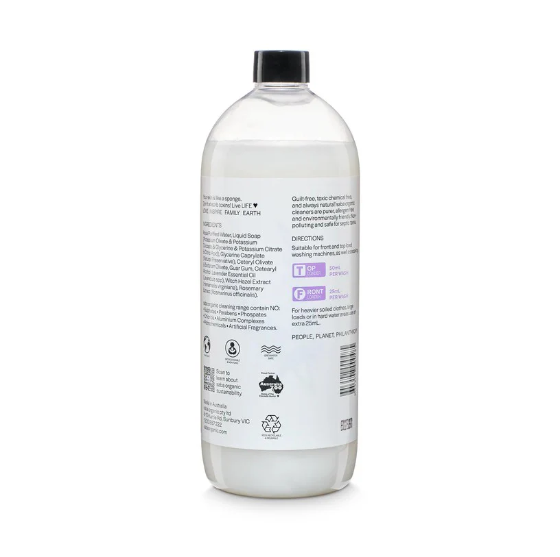 Saba Organic Fabric Softener Tasmanian Lavender 1L - Image 2