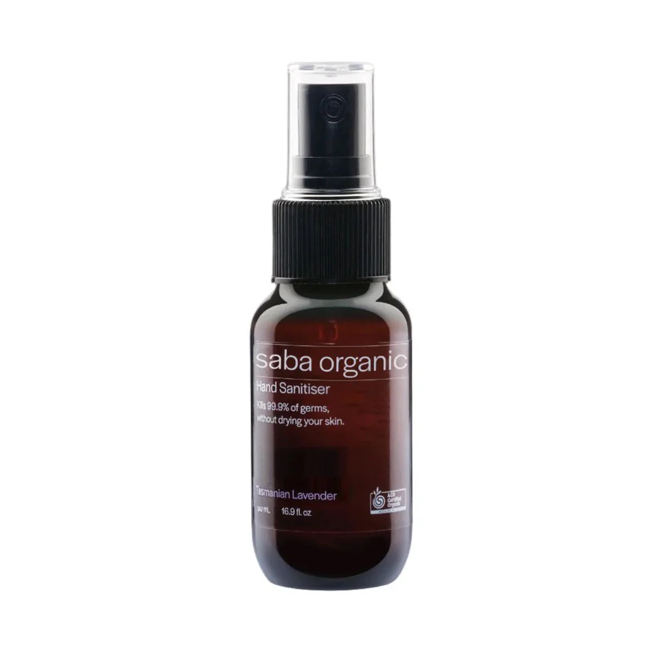 Saba Organic Hand Sanitiser Tasmanian Lavender 50ml