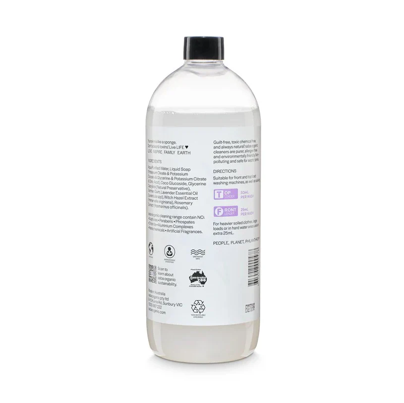 Saba Organic Laundry Liquid Tasmanian Lavender 1L - Image 2