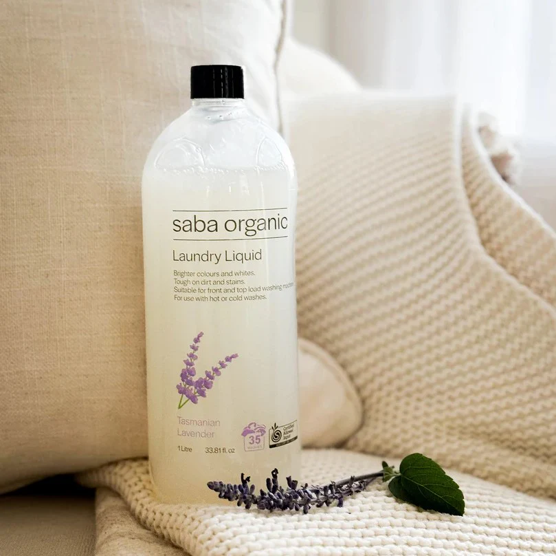 Saba Organic Laundry Liquid Tasmanian Lavender 1L - Image 3