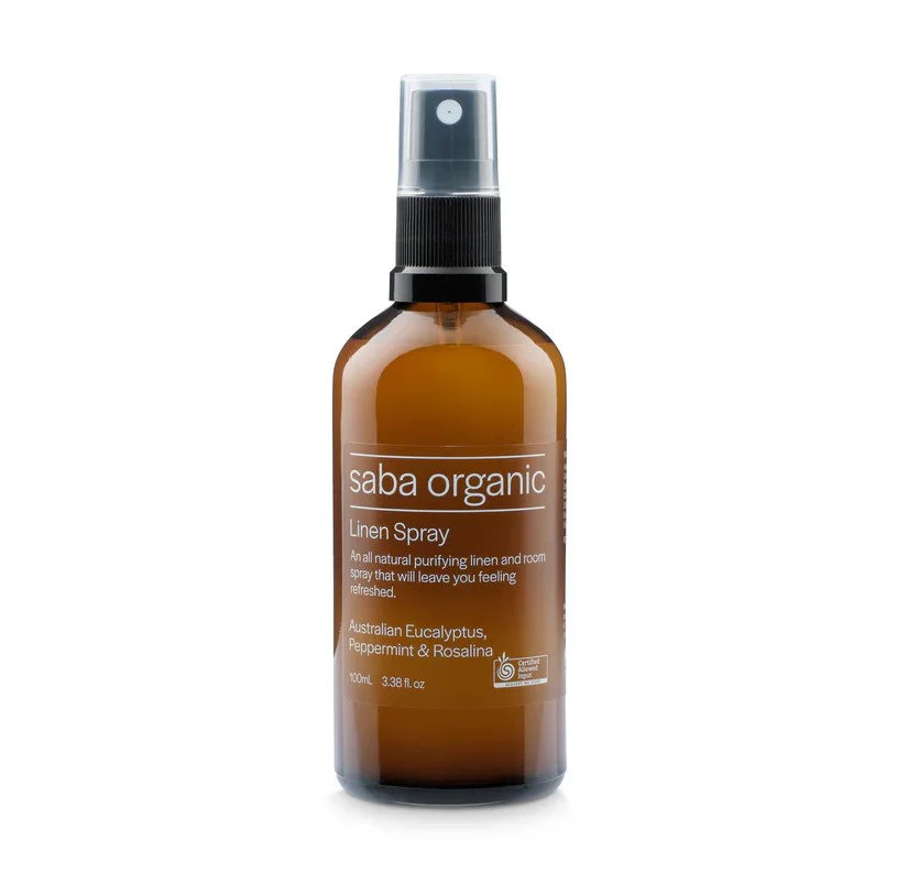 Saba Organic Linen Spray Australian Eucalyptus Peppermint & Rosalina 100ml