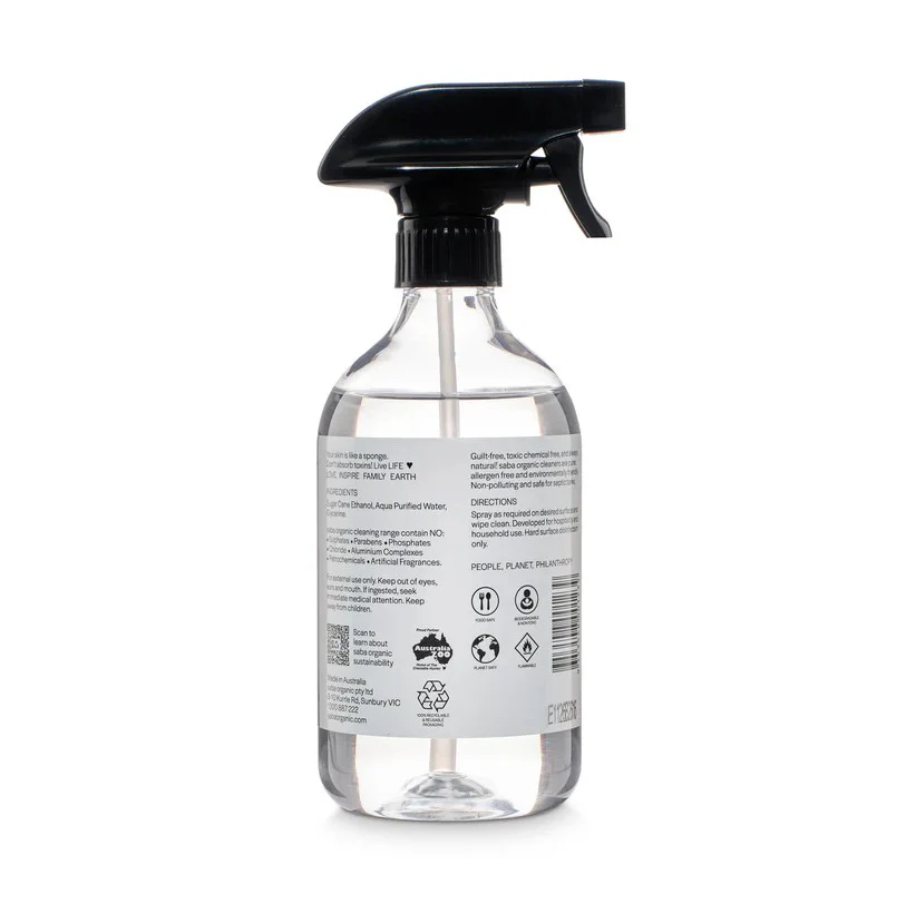 Saba Organic Surface Sanitiser 500ml - Image 2