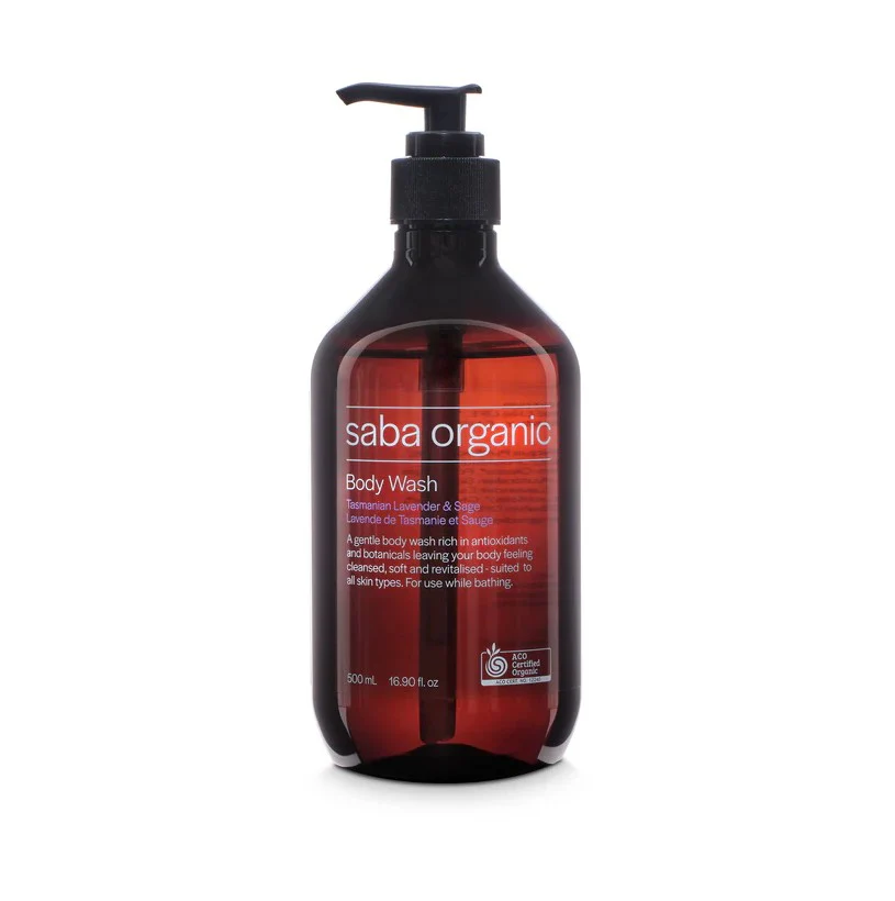 Saba Organics Body Wash Tasmanian Lavender & Sage 500ml
