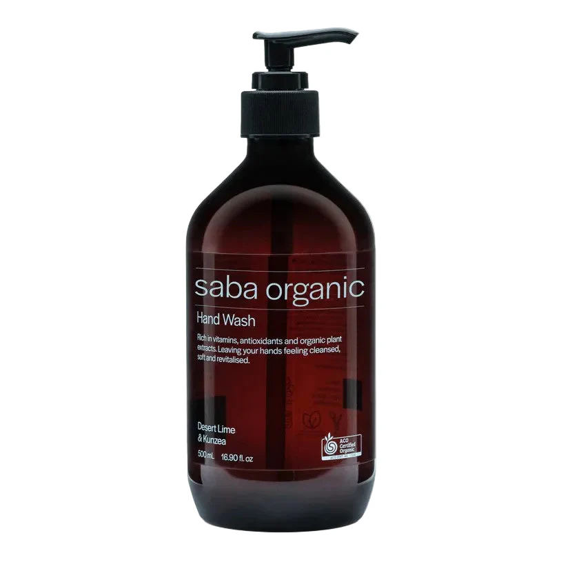 Saba Organics Hand Wash Sweet Orange Desert Lime & Clary Sage 500ml