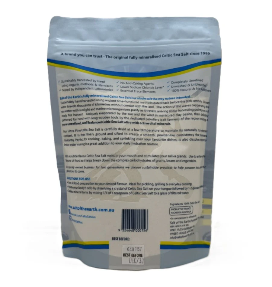 Salt of the Earth Celtic Sea Salt Ultra Fine 650g - Image 2