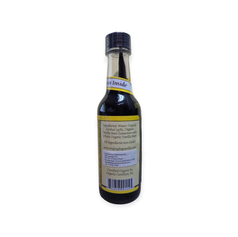 Singing Dog Vanilla Organic Pure Vanilla Extract 5oz (147ml) with Whole Organic Vanilla Bean - Image 2