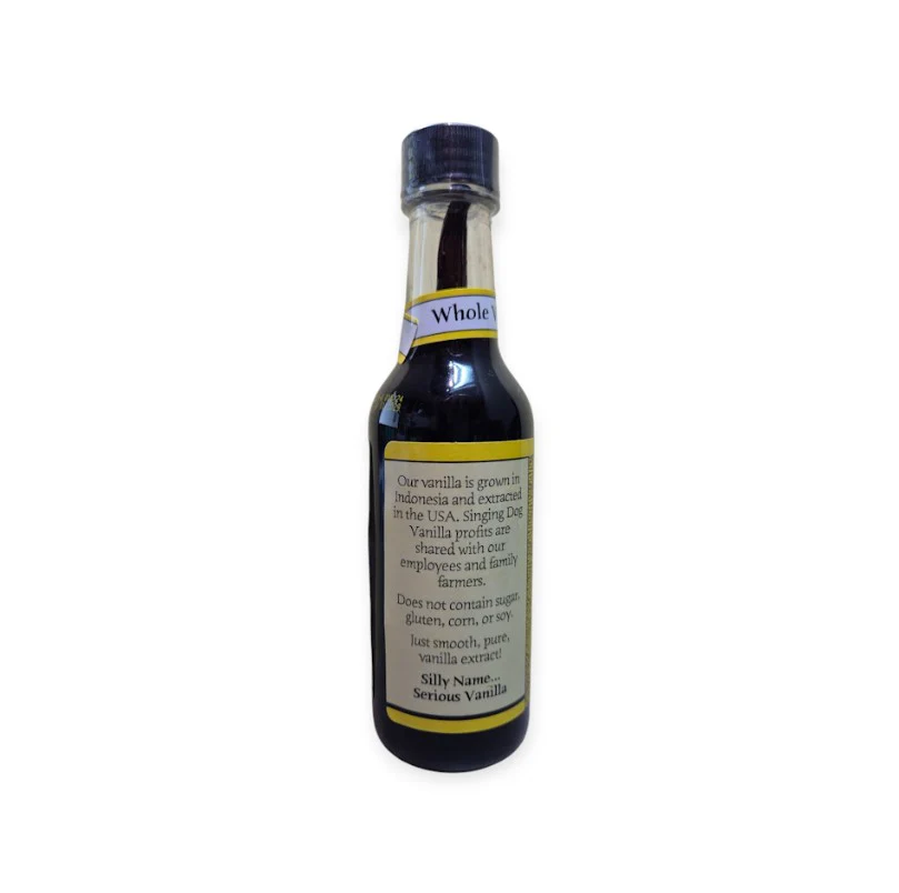 Singing Dog Vanilla Organic Pure Vanilla Extract 5oz (147ml) with Whole Organic Vanilla Bean - Image 3