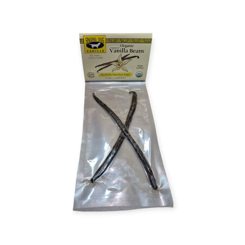 Singing Dog Vanilla Organic Vanilla Bean Planifolia 2 pack