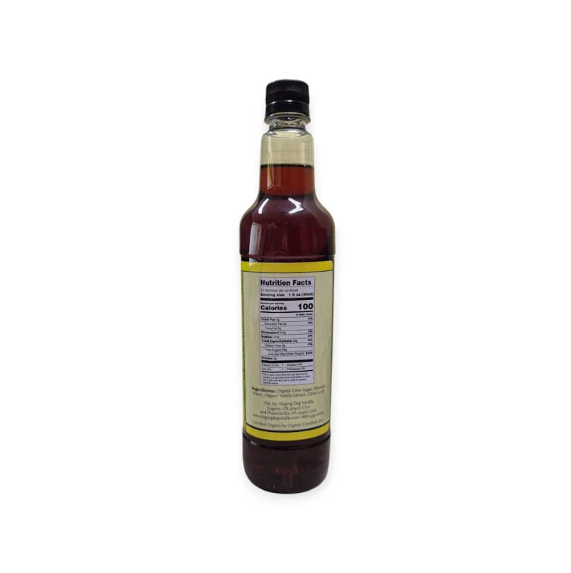 Singing Dog Vanilla Organic Vanilla Syrup (750ml) - Image 2