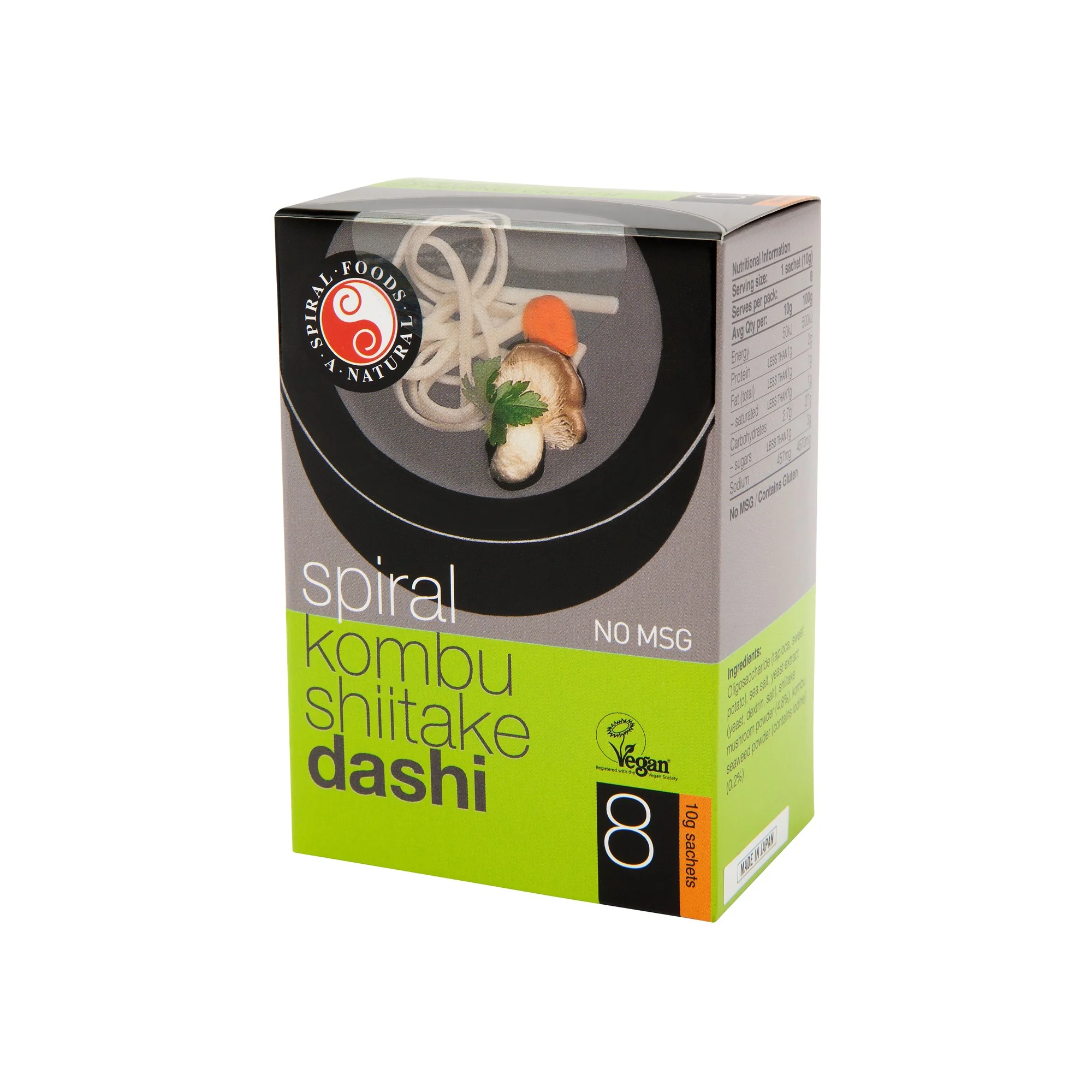 Spiral Foods Instant Dashi Vegan 10g Pack of 8