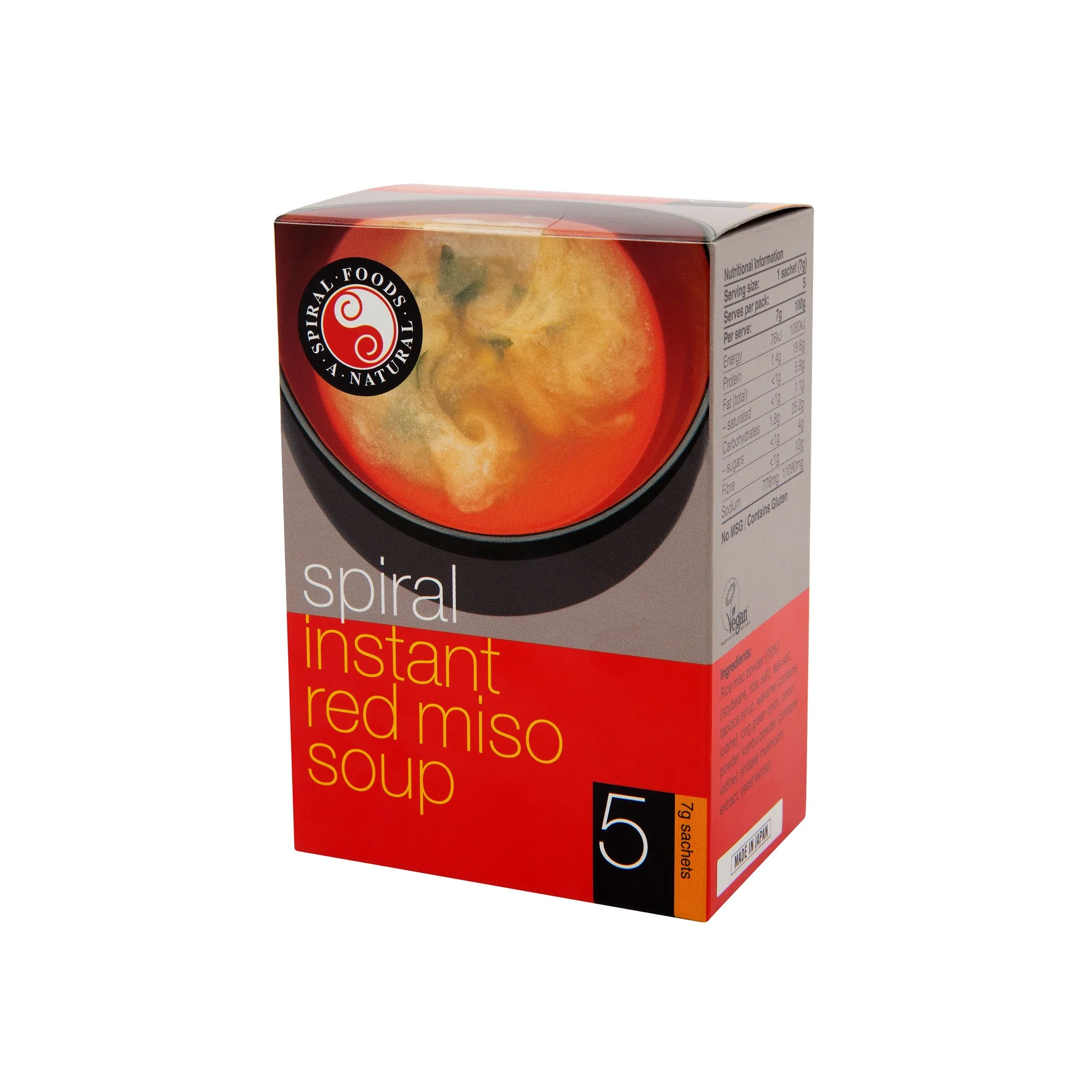 Spiral Foods Instant Miso Red 7g Pack of 5