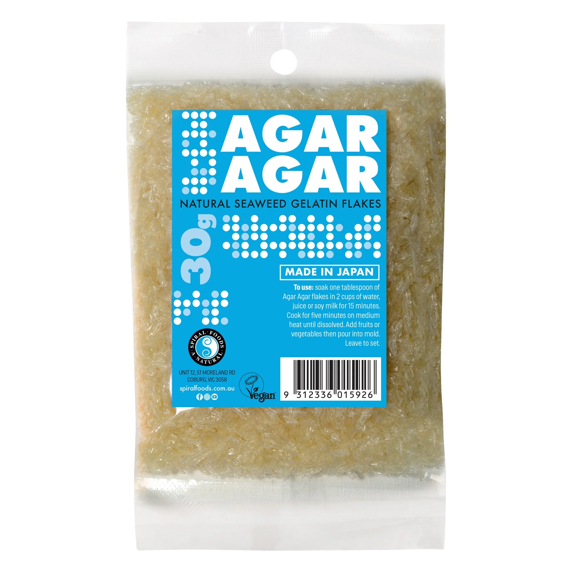 Spiral Foods Kanten (Agar) Flakes 30g