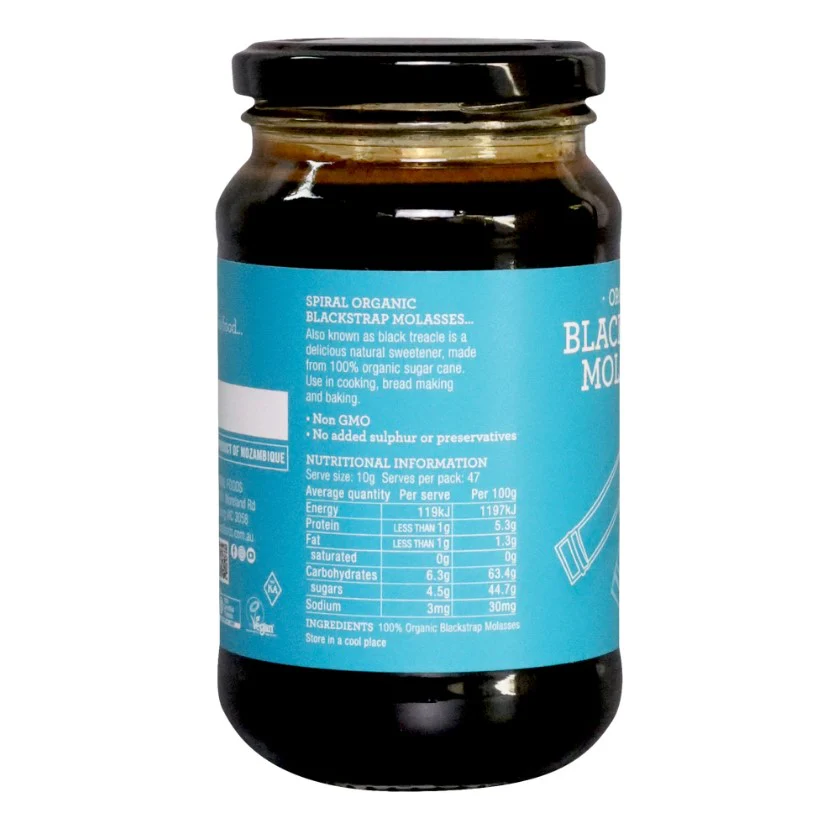 Spiral Foods Organic Black Strap Molasses 470g - Image 2