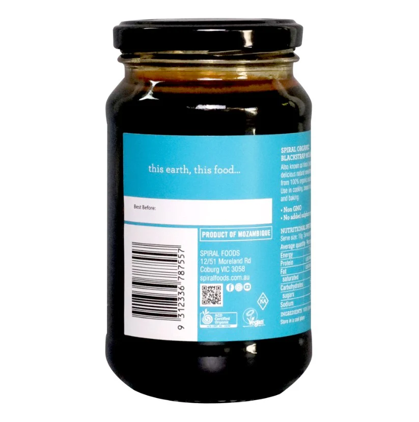 Spiral Foods Organic Black Strap Molasses 470g - Image 3