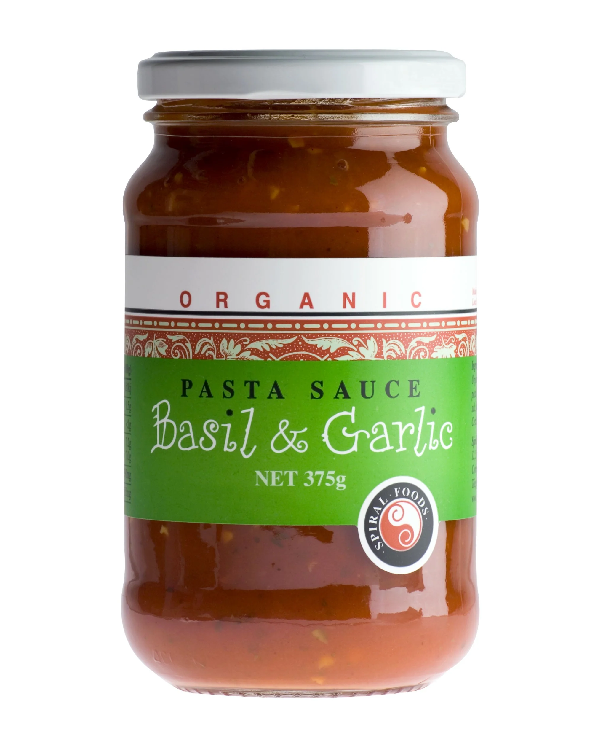 Spiral Foods Pasta Sauce Basil And Garlic 375G