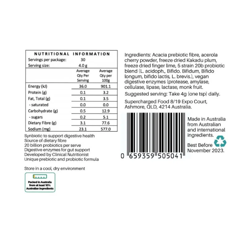 Supercharged Food Love Your Gut Synbiotic Formula 120g - Image 2