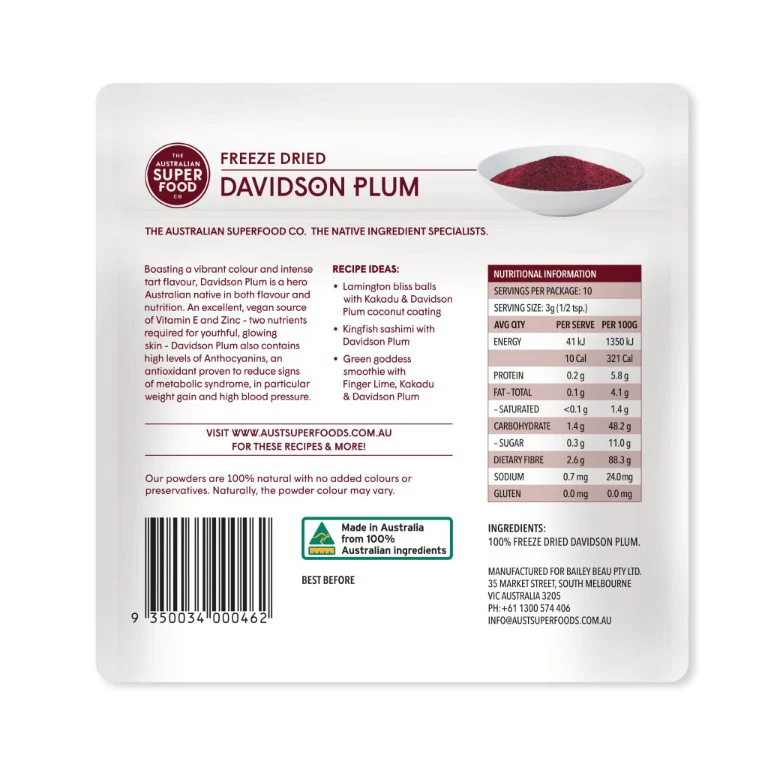 The Australian Superfood Co Freeze Dried Davidson Plum - Image 2