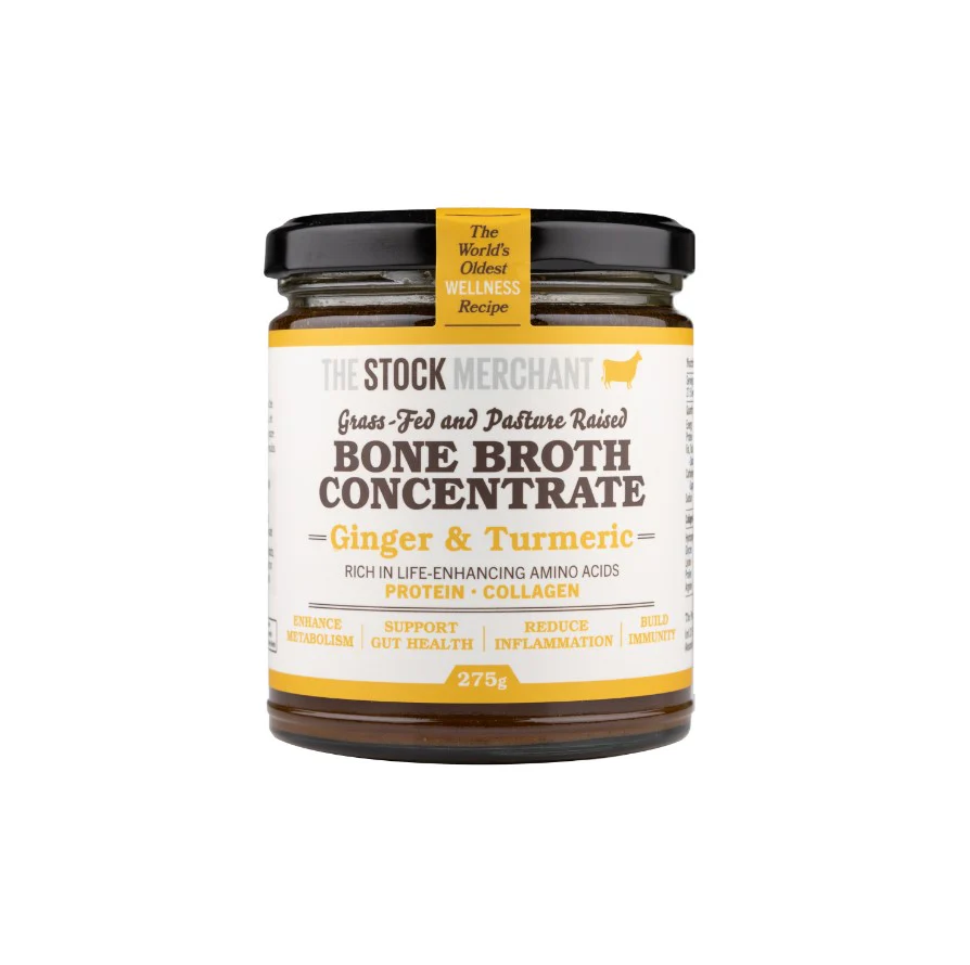 The Stock Merchant Grassfed Beef Bone Broth Concentrate Ginger & Turmeric 275g