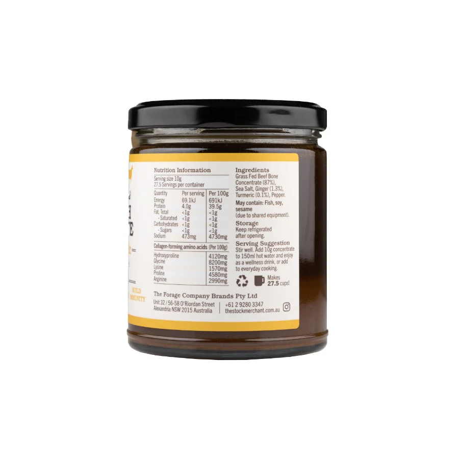 The Stock Merchant Grassfed Beef Bone Broth Concentrate Ginger & Turmeric 275g - Image 3