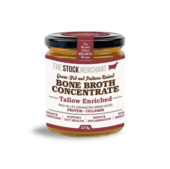 The Stock Merchant Grassfed Beef Bone Broth Concentrate Tallow Enriched 275g