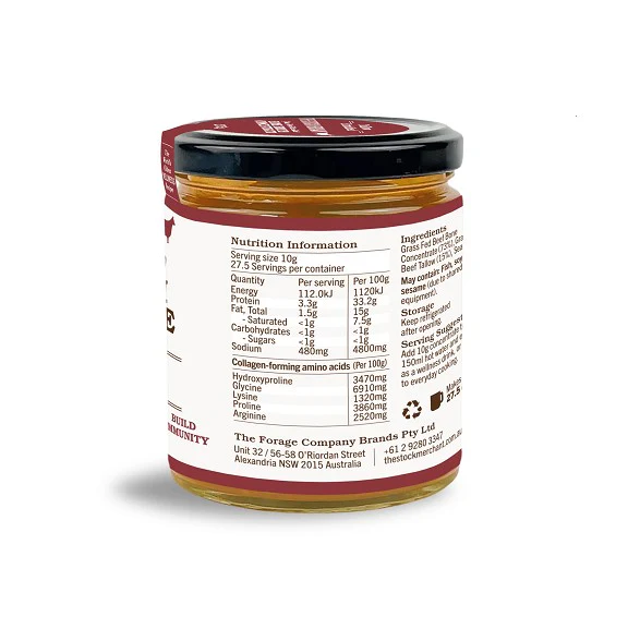 The Stock Merchant Grassfed Beef Bone Broth Concentrate Tallow Enriched 275g - Image 2
