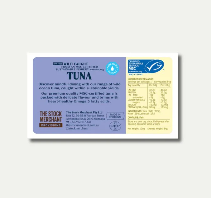 The Stock Merchant MSC Tuna in Pure Water 120g - Image 2