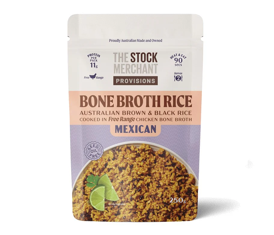 The Stock Merchant Provisions Bone Broth Rice Mexican 250g