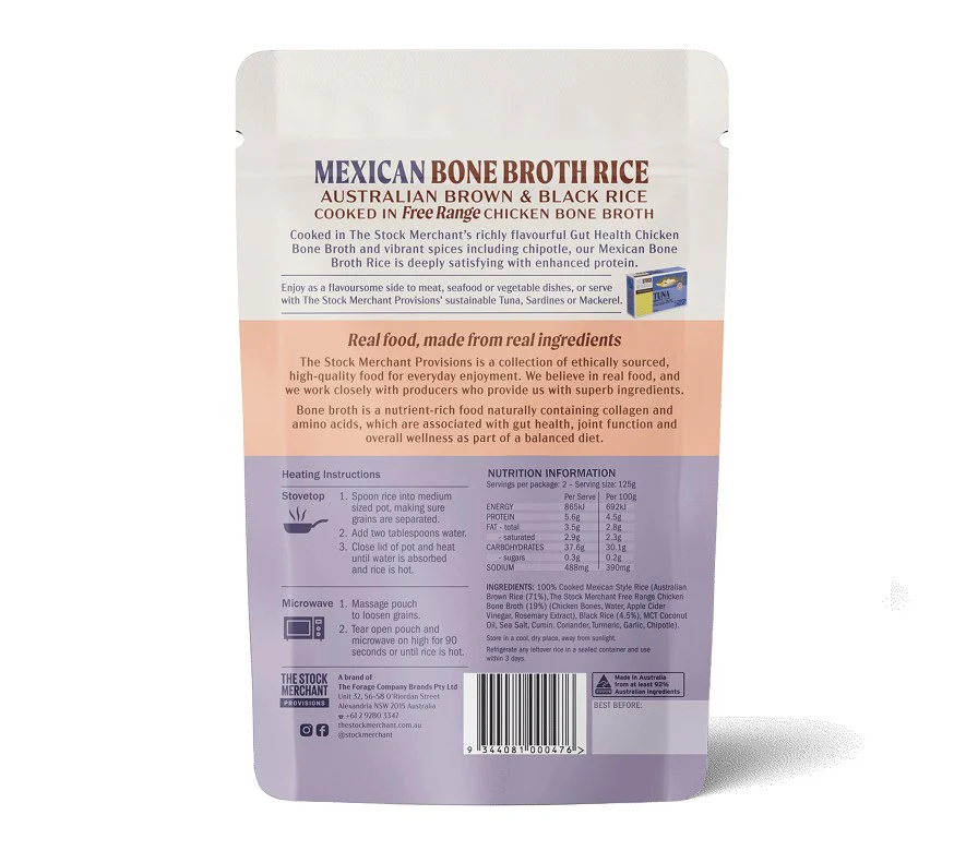 The Stock Merchant Provisions Bone Broth Rice Mexican 250g - Image 2