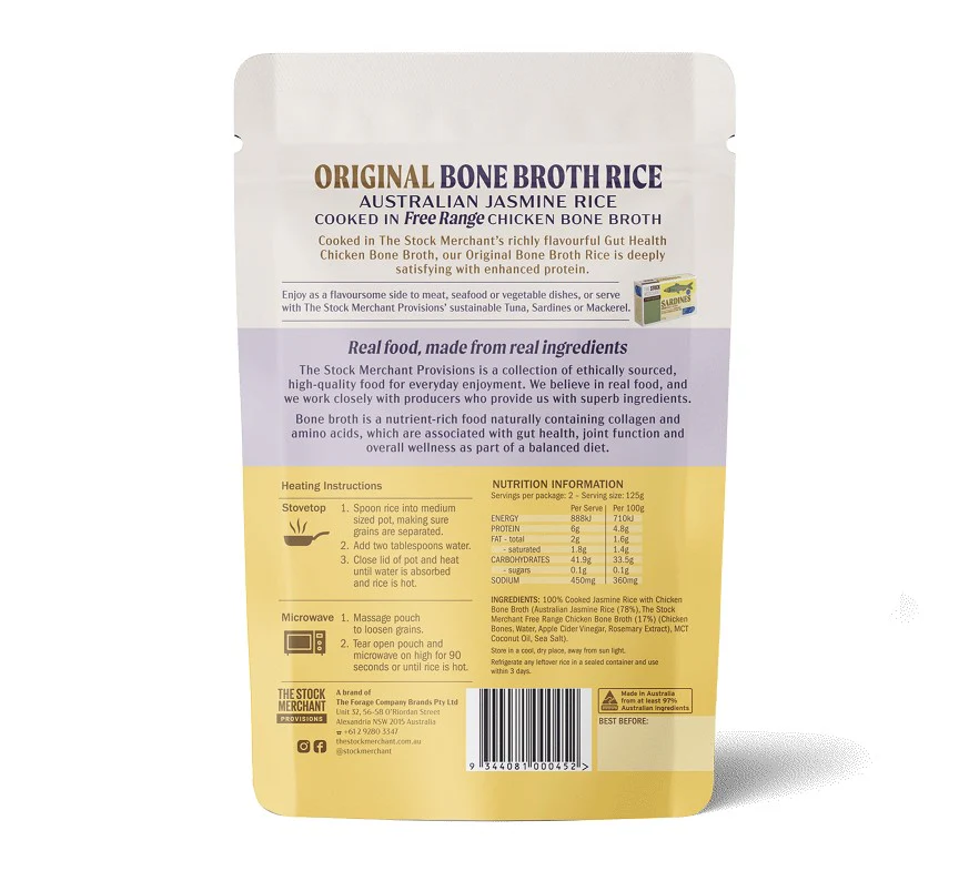 The Stock Merchant Provisions Bone Broth Rice Original 250g - Image 2
