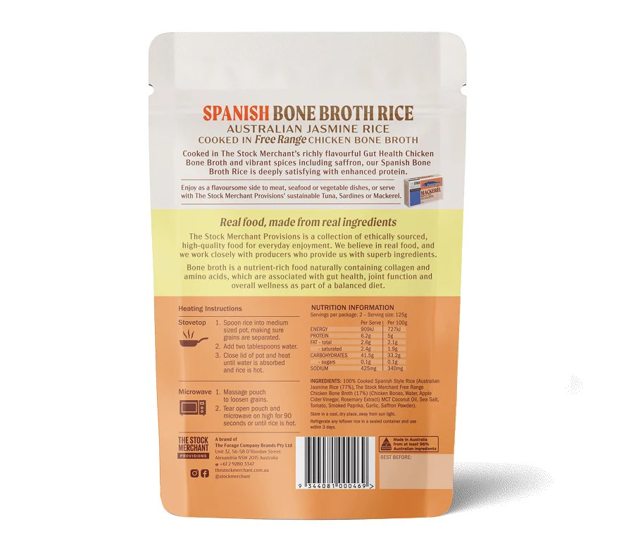 The Stock Merchant Provisions Bone Broth Rice Spanish 250g - Image 2
