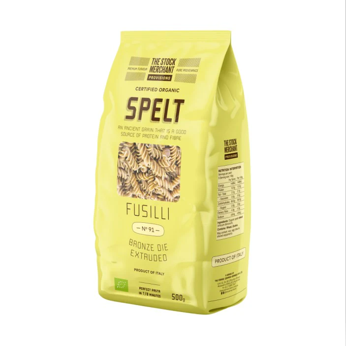 The Stock Merchant Provisions Organic Spelt Fusilli Pasta 500g