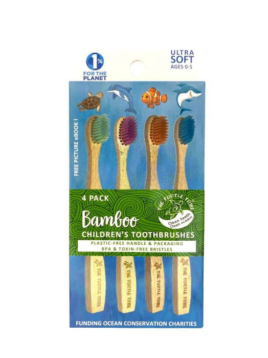 The Turtle Tribe Bamboo children's toothbrush ULTRA SOFT 0-5yrs - Box of 32