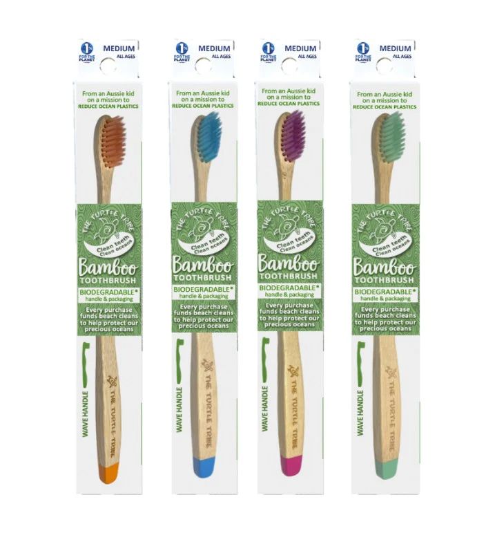 The Turtle Tribe Bamboo Premium Toothbrush MEDIUM 1pk - Box of 12 - Image 2