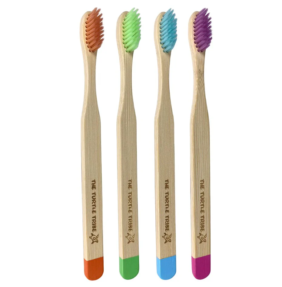 The Turtle Tribe Bamboo Toothbrushes MEDIUM 4pk - Box of 8 - Image 2